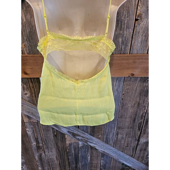 NWT $48 Free People S Beyond Me Cami Electric Lemon Small Top Yellow neon flowy - Picture 2 of 7